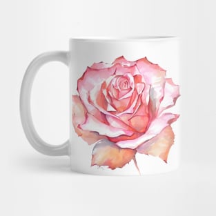 Romantic Blush Pink Isolated Rose Blossom Orange Hues Watercolor Rose Art Mug